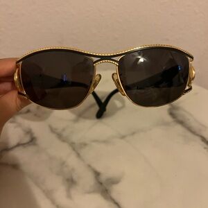Fendi Vintage Black and Gold Sunglasses, '90s Made in Italy